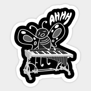 Little Butterfly Vibraphone Player In Love with Vibraphone Music Mallet Play Sticker